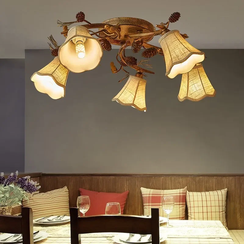 

American Country Bird Ceiling Light Retro Living Room Restaurant Bedroom Homestay Clothing Store Creative Light
