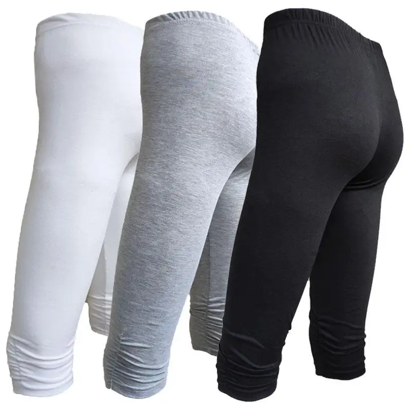 

Elastic Seven Point Leggings Bla And White Women's Small Fit Bot Polyester Fiber 00% Spring Season Nine Points Pants