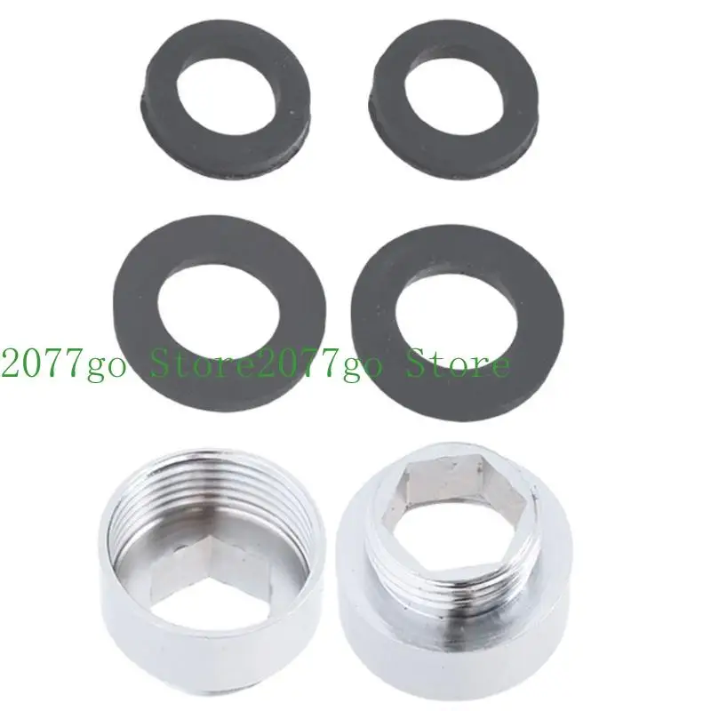 

652F 2Pcs Stainless Steels Faucet Adaptor Replacement Kitchen Tap Connector Water Hoses Adapter to Garden Hoses