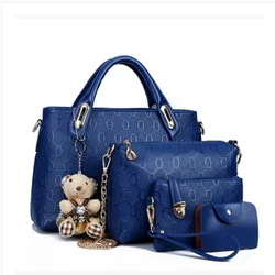 Luxury design women's bag 2024 new fashion four sets of mother bag large capacity shoulder handheld crossbody bag Black Blue Red