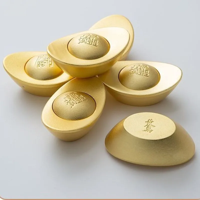 Brass Ingots Rotating Ornaments Capable of Attracting Wealth and Wealth Decor Home Entryway Treasure Collection Basin Decoration