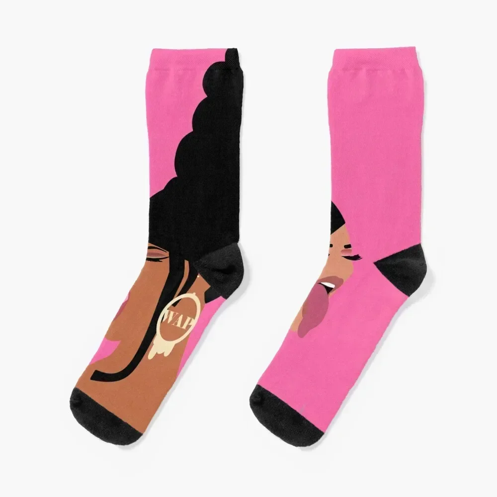 WAP Cardi and Megan Socks anti-slip hiphop cartoon Woman Socks Men's