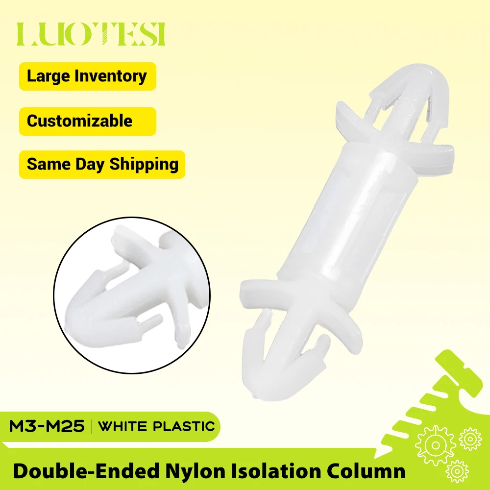 Double Ended Nylon Isolation Column M3-M25 PC Board Spacer Snap-In Buckle Insulated Aircraft Type Support for 3.0mm Mount Hole