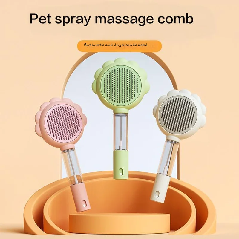 

In stocks Pet Hair Removal Cleaning Brushing Comb One Click Cat Comb Massage Pet Beauty Cat Dog Floating Hair Massage Pet Comb