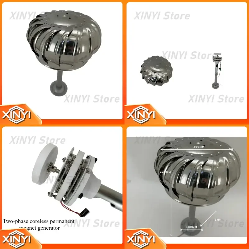 for 20W 5-15V Stainless Steel Windball Disk Coreless Generator with 16 Blade for Low Wind Speed Turbine Ventilation Fan