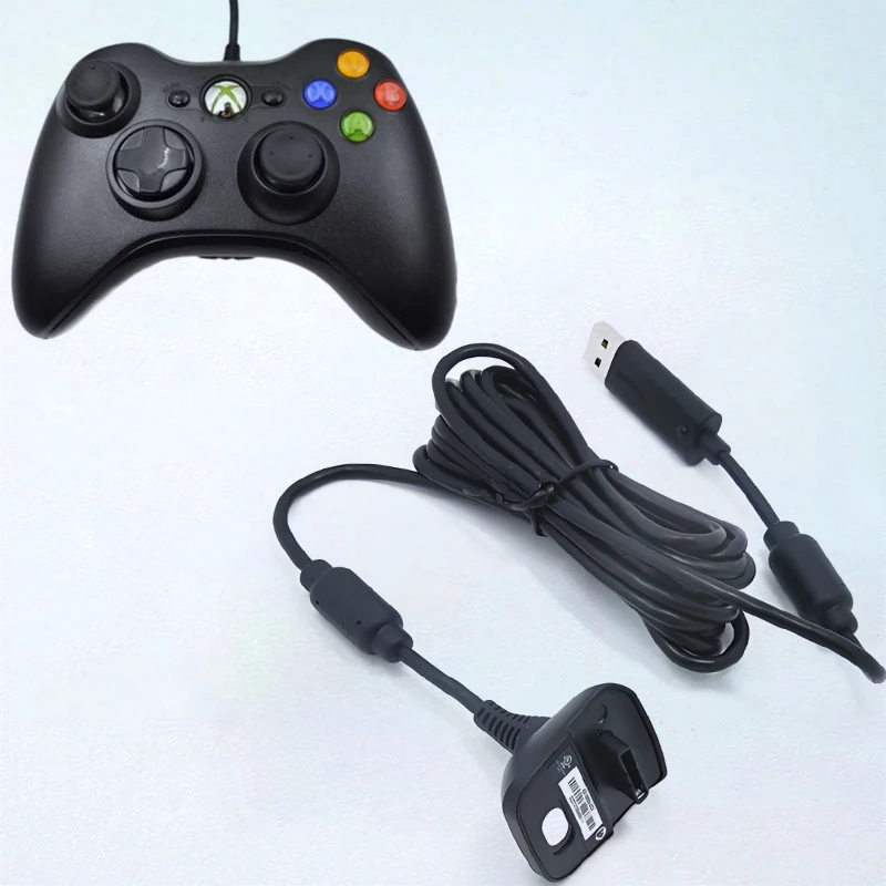 1PC 1.5m USB Charging Cable for Xbox 360 Wireless Game Controller Gamepad Joystick Power Supply Charger Gaming Accessory