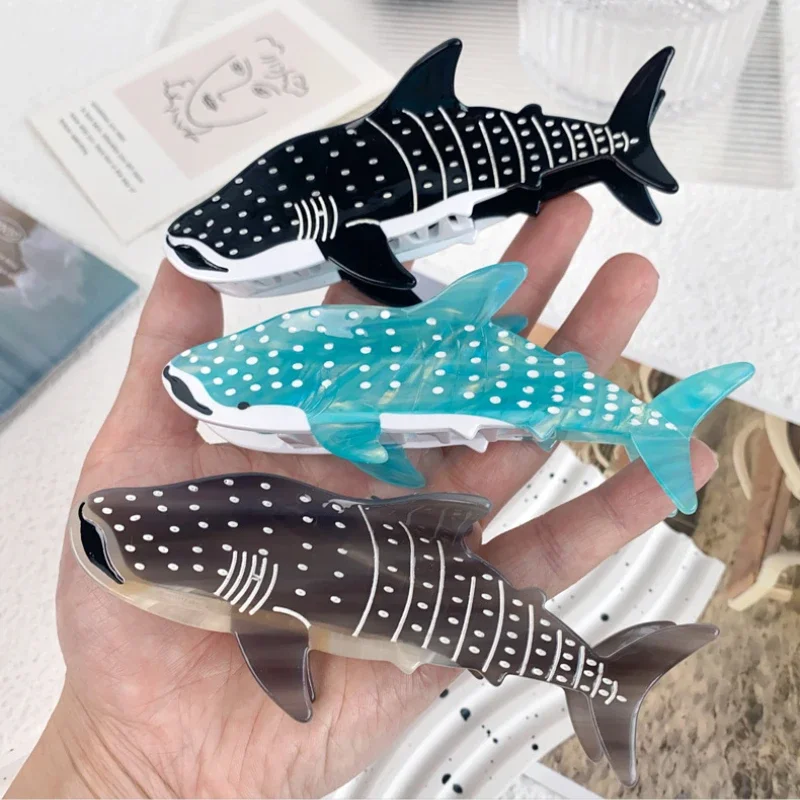 DuoShang Summer Ocean Series Whale Hair Claw Acetate Claw Clips Cute Marine Animal Crab Hair Clips for Women Hair Accessories