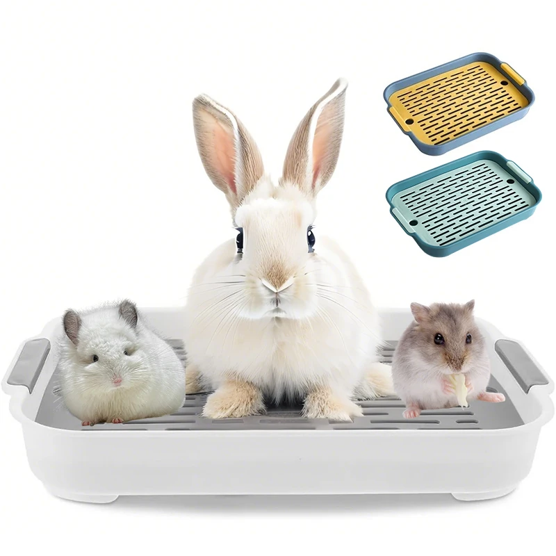 

1Pc Bunny Corner Toilet Box Small Pet Litter Tray for Ferret Hamster Guinea Pig Supplies Detachable Design Heightened Training