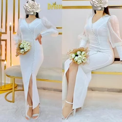 Customized s Button Evening A-line V-neck Bespoke Occasion Gown Midi es