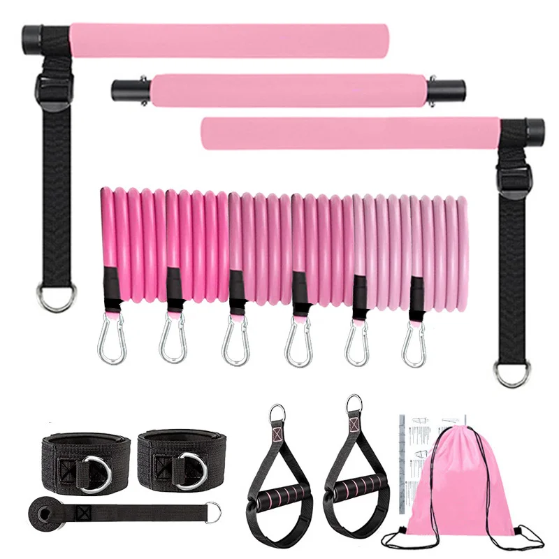 Multifunctionele Pilates Bar Combinatie Fitness Bar Yoga Borstuitbreiding Spantouw Rugtrainer Elastisch touw Stretchriem