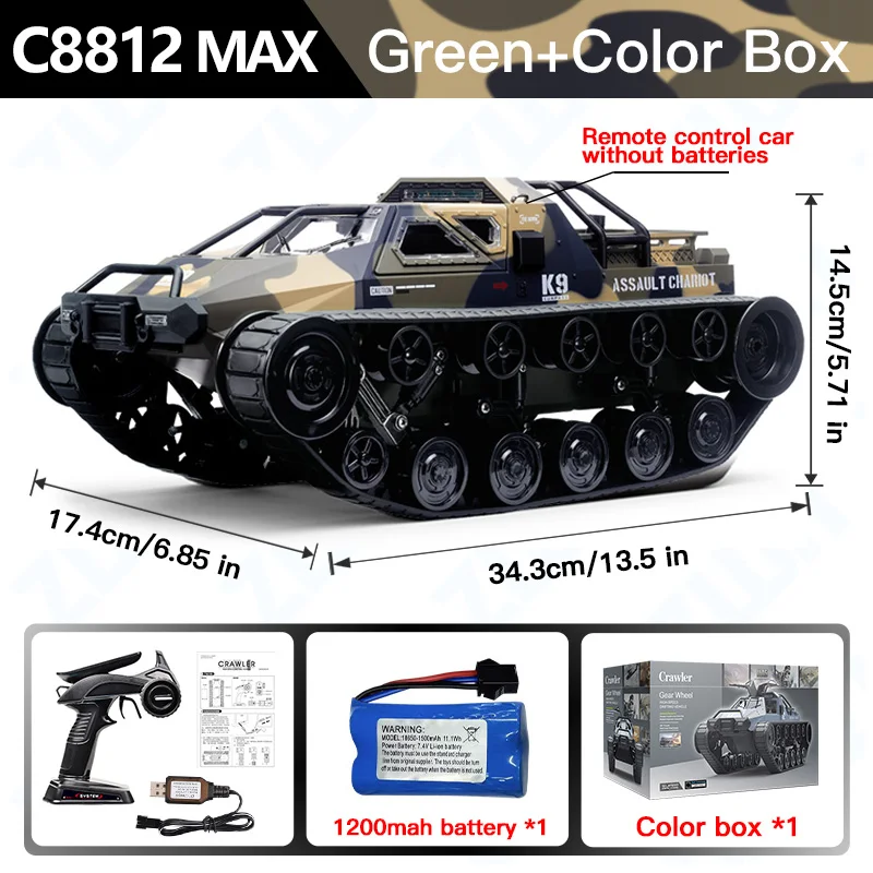 C8812/ C8812 MAX LED Light Full Scale Tracked Tank Simulation