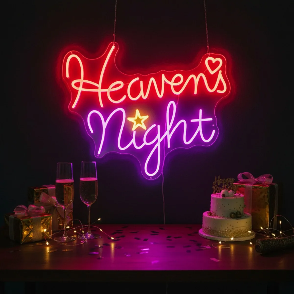 

Небесная ночь, светодиодная неоновая вывеска, настенный декор, окружающий свет для спальни, вечеринки, бара, общежития, дома, уникальные подарки на день рождения, День святого Валентина