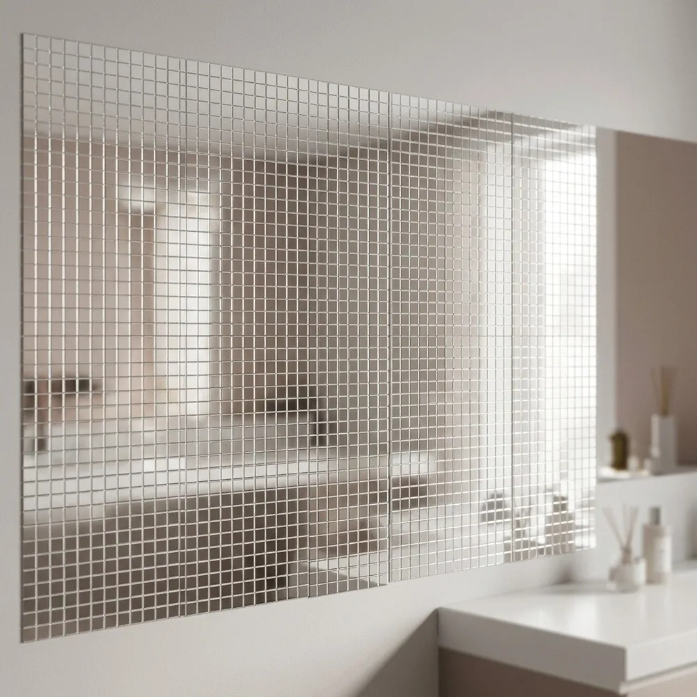 Mirror Tiles for Creative Projects: 8 Sheets of Reflective Glass with 14400 Individual Pieces for Decor and Craft Use