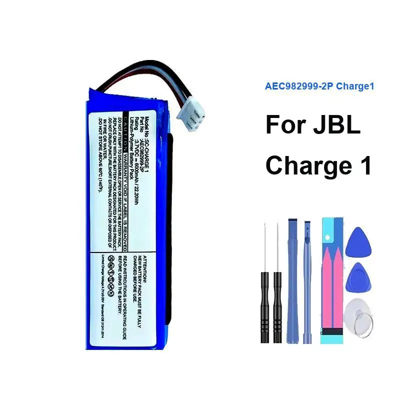 

AEC982999-2P Аккумулятор для JBL Charge 1 Charge1 6000 мАч Сменный аккумулятор для беспроводного Bluetooth-динамика Гарантия Трек НЕТ