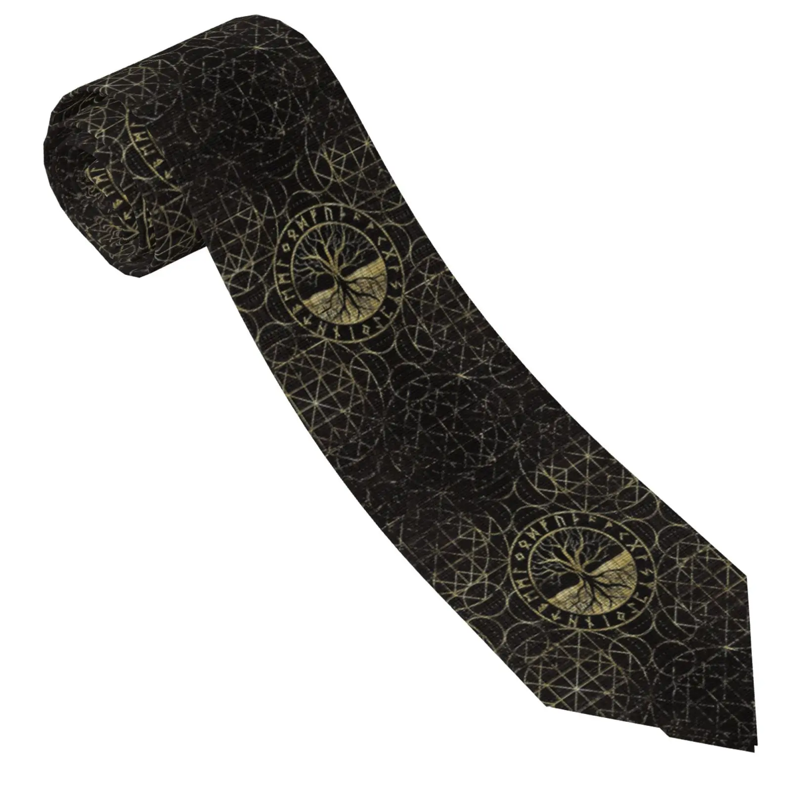 Vintage Old Tree Print Necktie Classic Business Formal Neck Tie Retro Nature Plant Pattern Men Suit Accessory for Gentleman