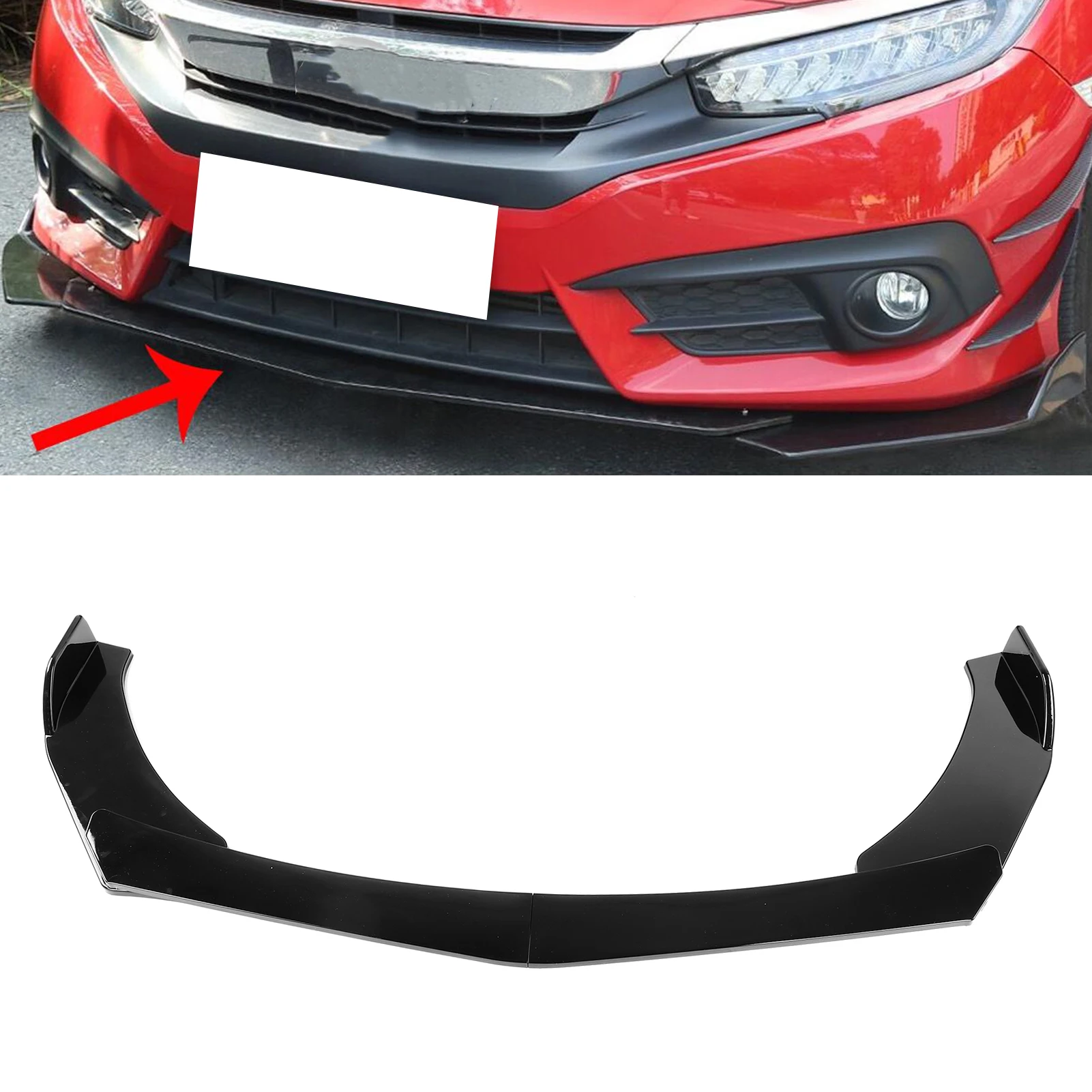 Front Bumper Splitter Lip Lower Chin Diffuser Spoiler Deflector Body Kit Exterior Body Kits  Chin Lip