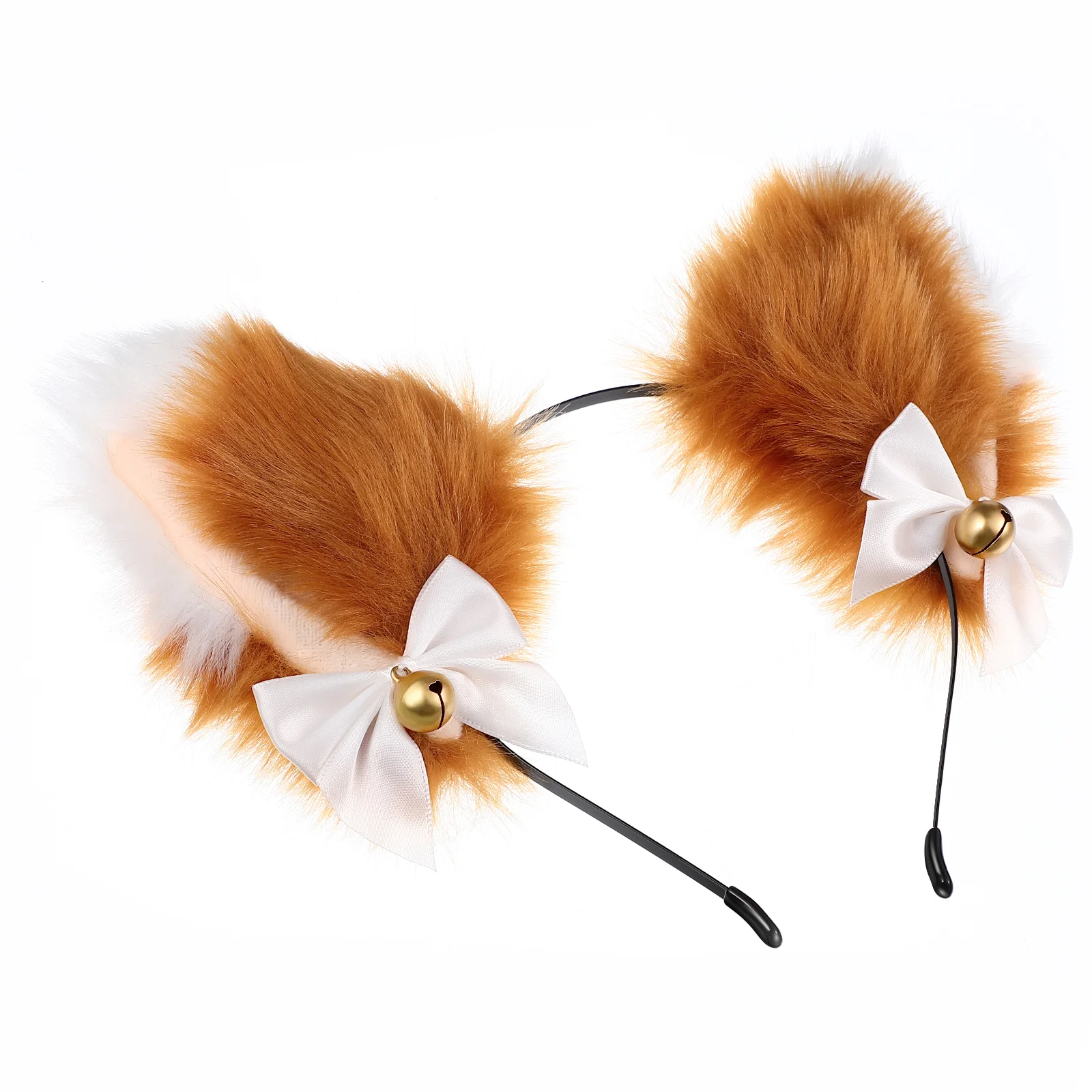 Cat Ear Bell Headband Faux Fur Cosplay Accessories Lolita Animal Headbands Fabric Ears