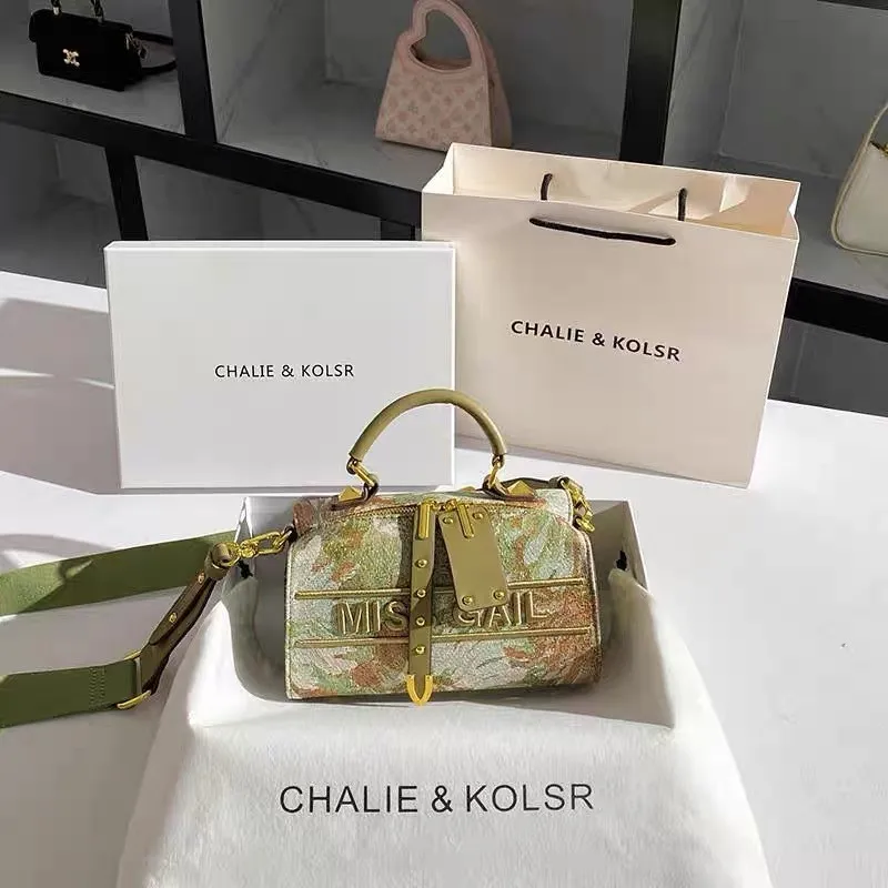 Light luxury brand women's handbag 2025 new embroidered Boston versatile high-end lightweight single shoulder crossbody  pillow