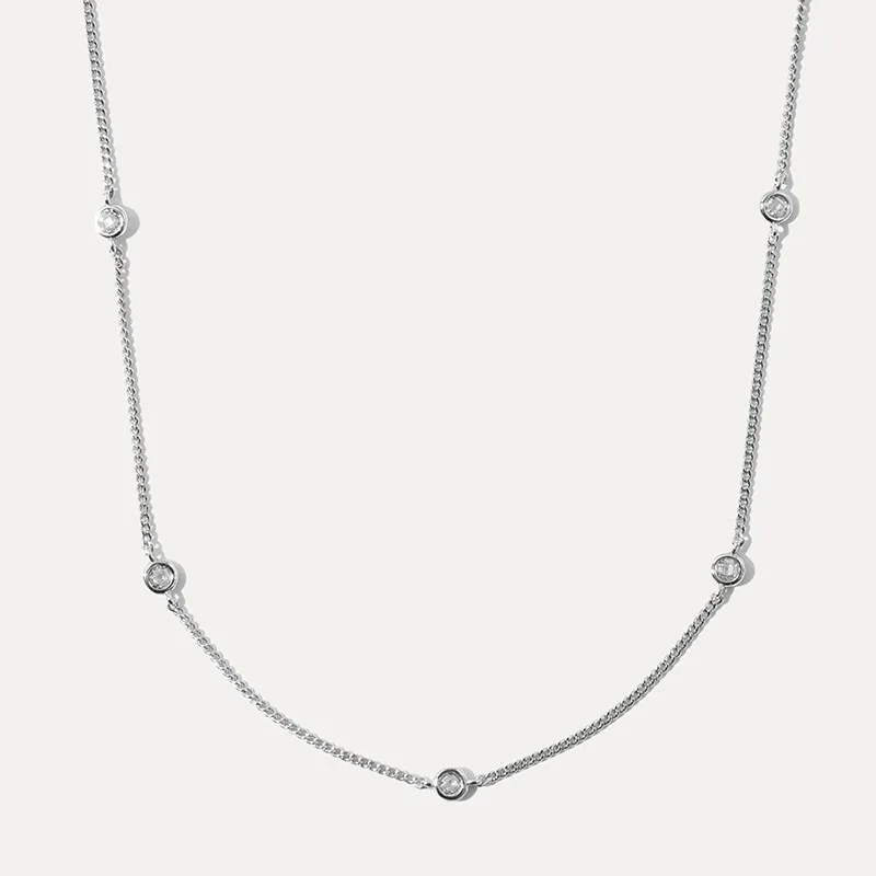 Withered S925 Sterling Silver Zircon Versatile Simple Necklace Jewelry Necklace Necklaces For Women