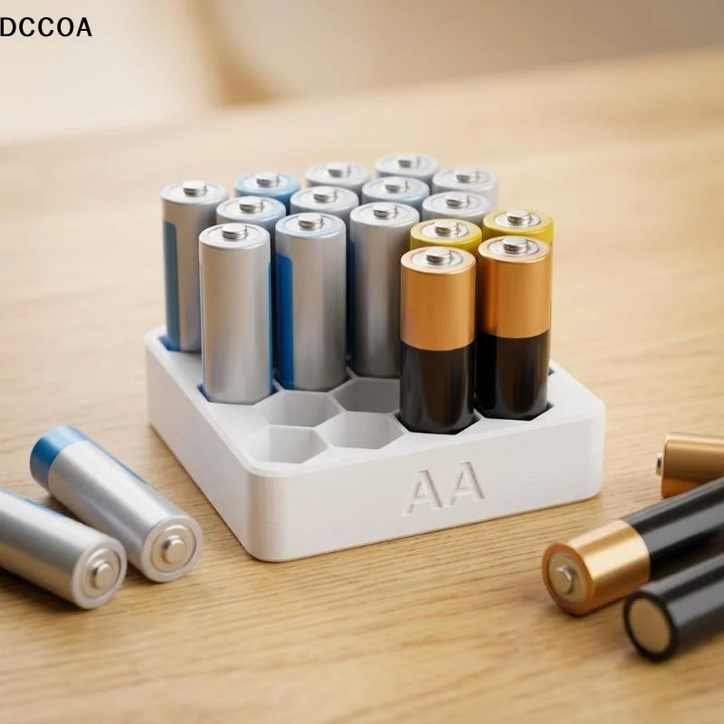 [COA]27 Slots AA AAA Battery Storage Box Honeycomb Battery Organizer Case Portable Dustproof Container With Protective Lid[COA]