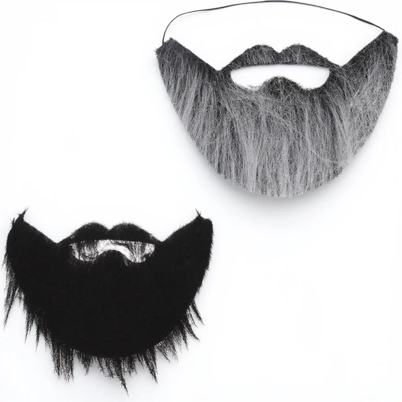 Disfraz de barba y bigote falso, 3 uds., fiesta de Halloween, Cosplay, cuerda elástica, suministros divertidos para el cabello Facial, artes y manualidades