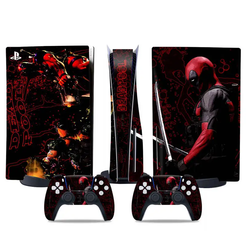 Ps5 Deadpool Console Full Body Skin Sticker Controller Sticker Protective Film Personalized Fashion Decal For Adult Gamers - view 4