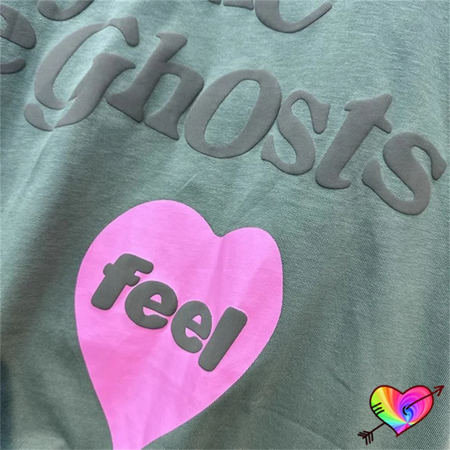 2024 Pink Heart Logo Lucky Me I See Ghosts Tee Men Women Green Kids See Ghosts T-shirt Kanye West Tops Hip Hop Ye Short Sleeve