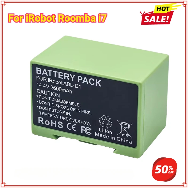 

14.4V 6800mAh Battery Replacement for IRobot Roomba E and I Series I7+ E5 7150 7550 I3 3150 I3+ 3550 I4 4150 I4+ 4624864 I7