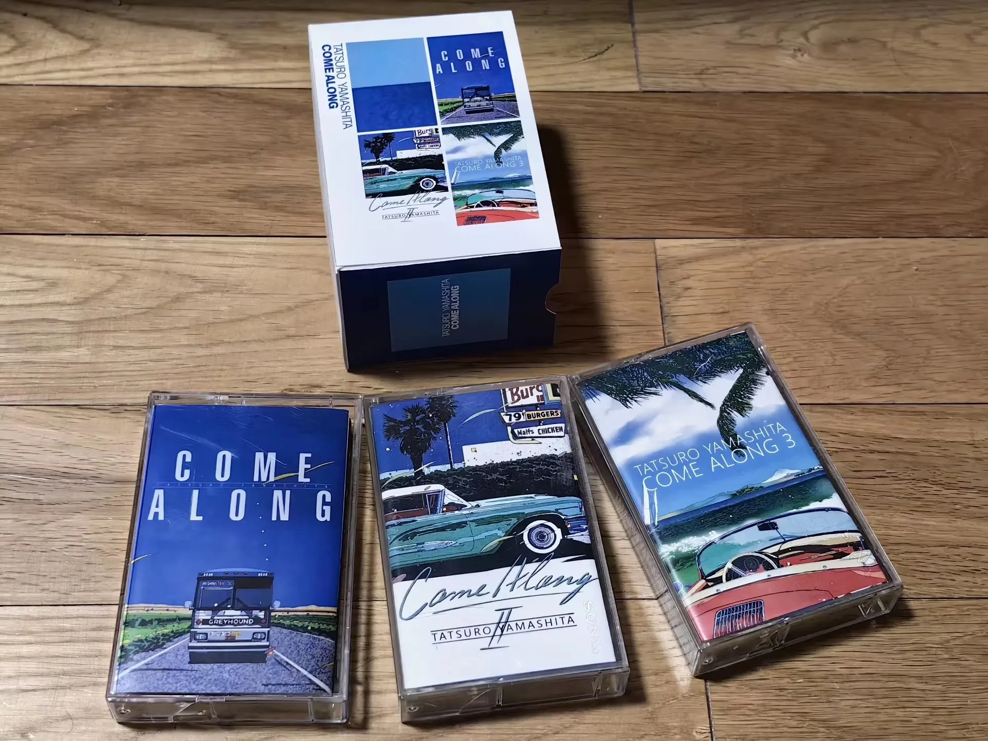 Vaporwave City Pop Tatsuro Yamashita Music Tape COME ALONG 123 Album 3pcs Cassettes Set Cosplay Walkman Recorder Soundtracks Box
