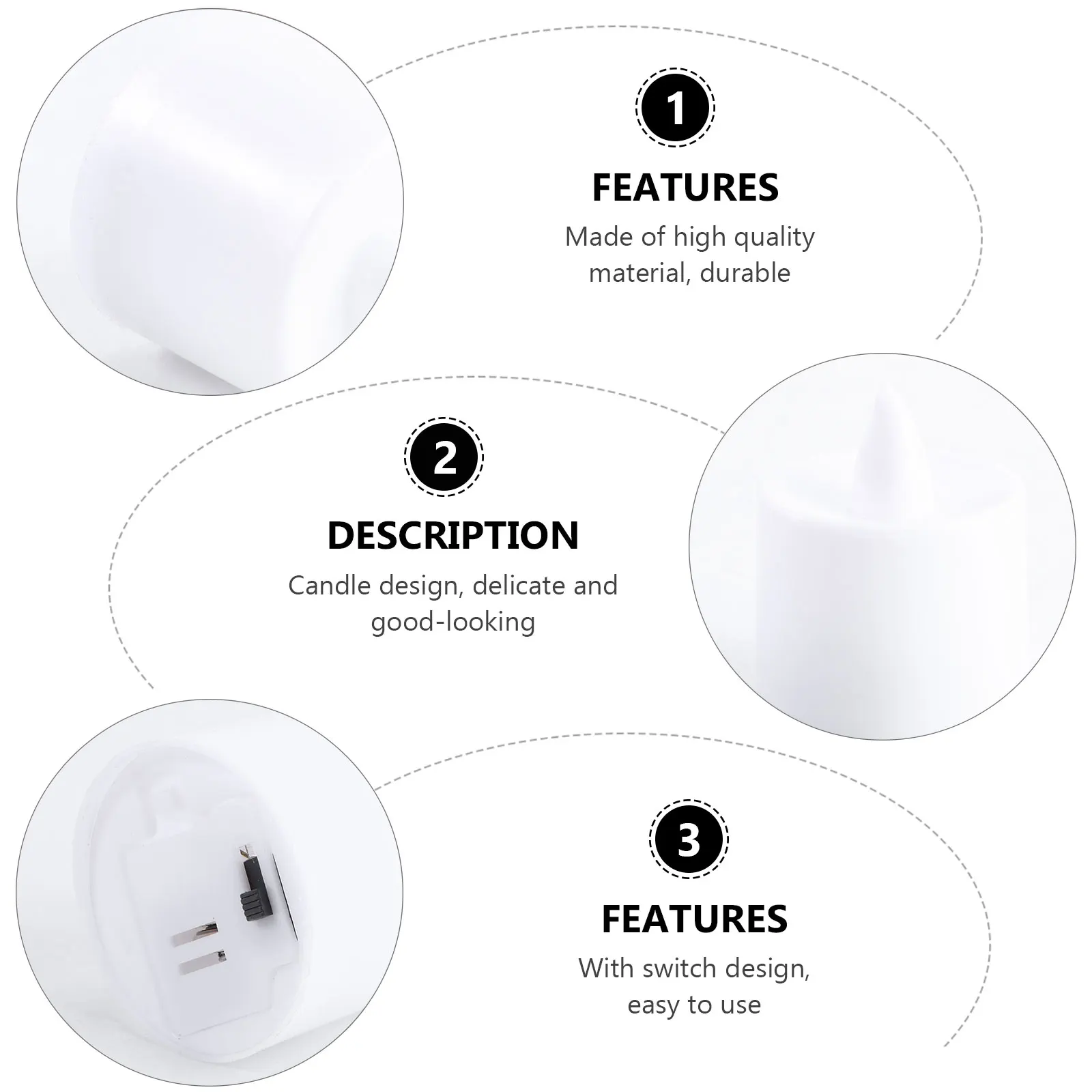 

LED Flameless C les Powered Tealights Fake Romantic Atmosphere Safe Smoke Free Decorative Lighting