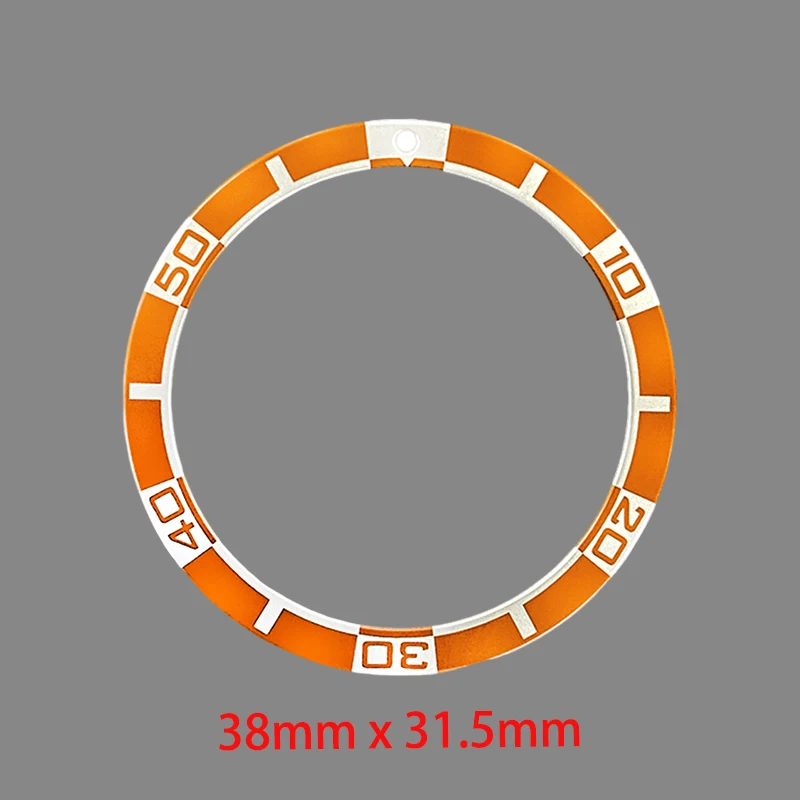 38mmx31.5mm Aluminium Flat Watch Bezel Insert Fits SKX007 SKX009 SRPD Case NH35 NH36 Movement Watch bezel rings Retrofit Parts