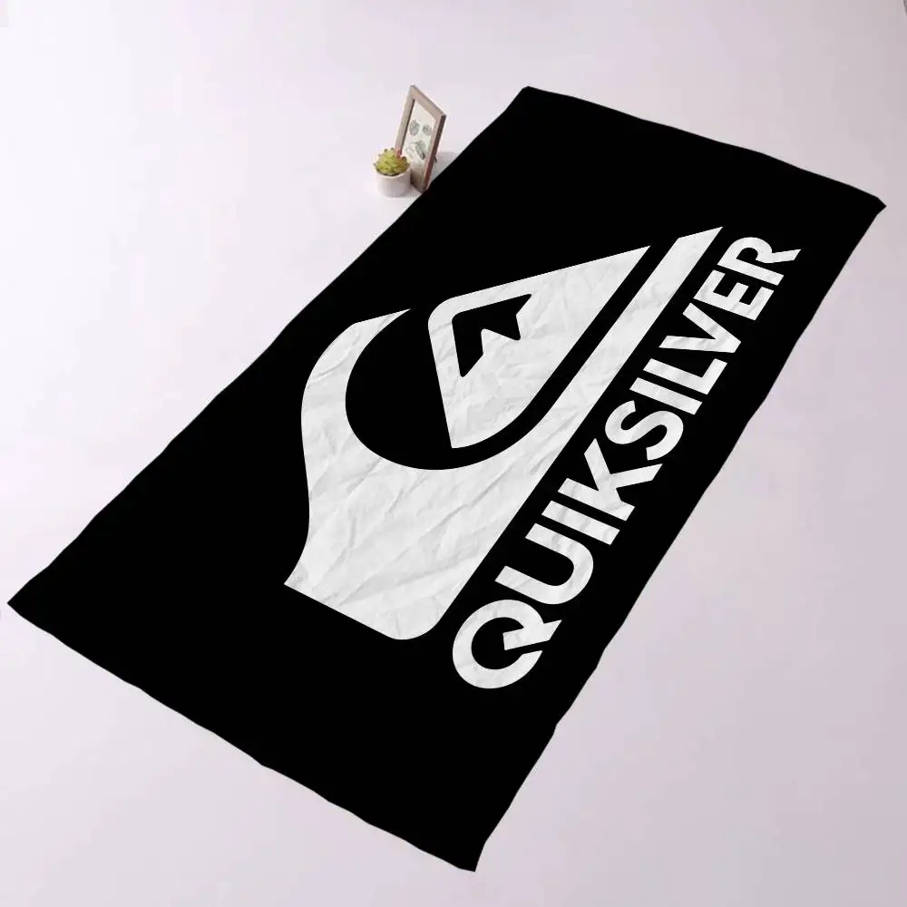 Q-QuiksilverS Logo ستوكات مطبوعة منشفة الشاطئ تسلق الجبال اليوغا الشاطئ السباحة الجري منشفة ناعمة ماصة #4