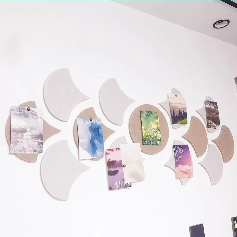 Irregular Felt Wall Sticker Panels, 9 mm Thick Self Adhesive Acoustic Felt Board Tiles for Photo Wall Decor, Custom Shapes