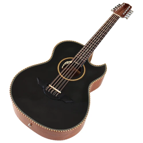 Imagen 2 del producto Guitarra acústica eléctrica de alto brillo de 40 pulgadas y 38 pulgadas, guitarra popular de 10 cuerdas, diseño de ángulo afilado con EQ