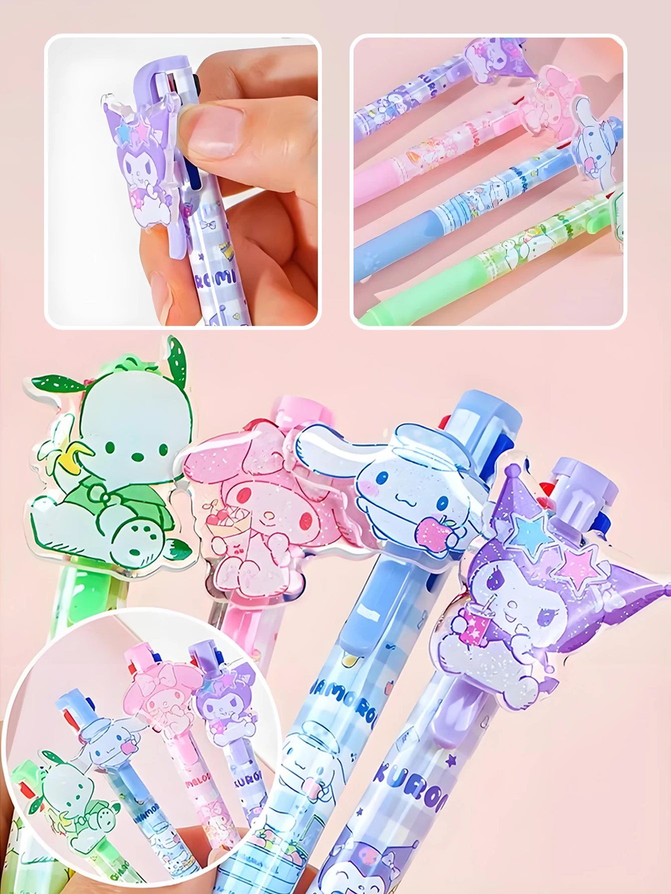 Sanrio Nero 0.5mm Asciugatura Velocità Penna Liscia Penna Neutra Cartoon Melody Kuromi Carino Press Pen Ins ragazza Learning e Office Supplie