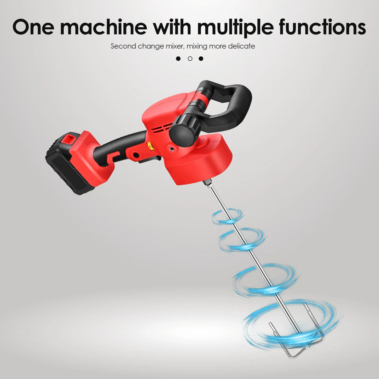 Imagem -04 - Máquina de Concreto Elétrico com Haste de Mistura Li-battery Power Argamassa de Cimento Polimento de Parede Makita Battery em 1