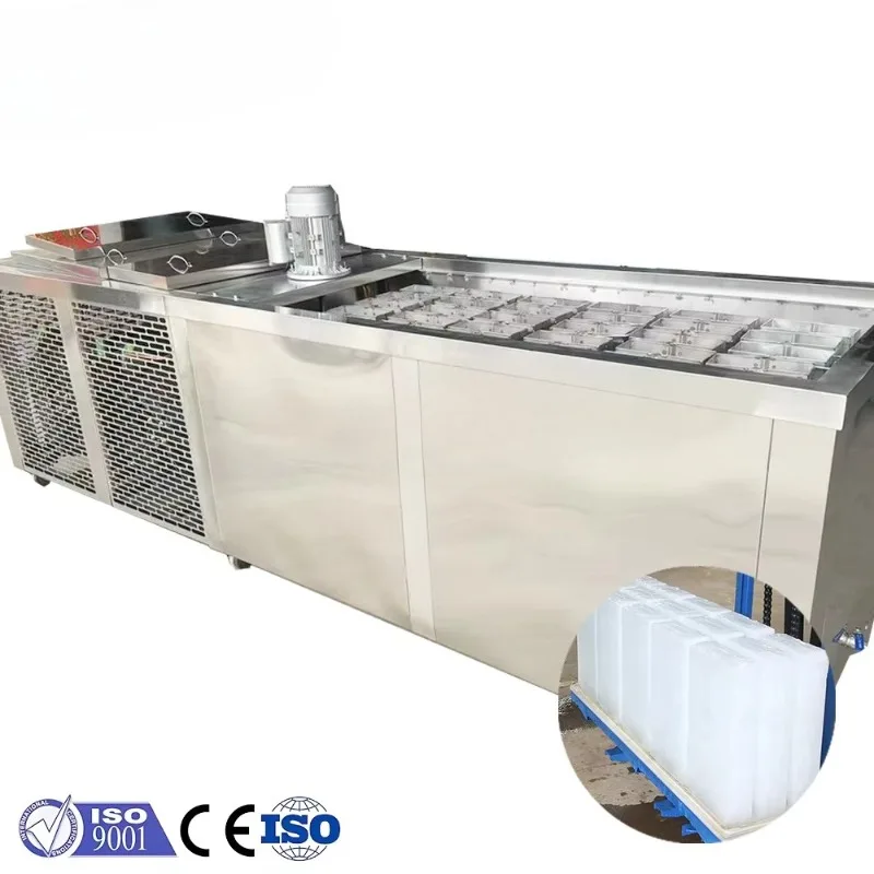 

Industrial Block Ice Machine 5 Ton Water Cooled Brine System Ice Maker 1 Ton Commercial Ice Plant CE Certified High Efficiency