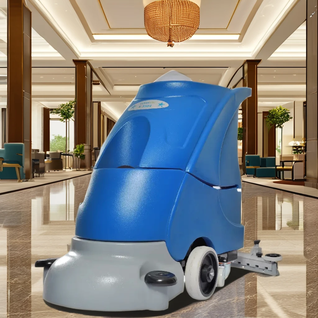 Commercial Electric Walk-Behind Floor Tile Sweeper Washing New Condition for Hospitals Hotels Shopping Malls Hard Floors