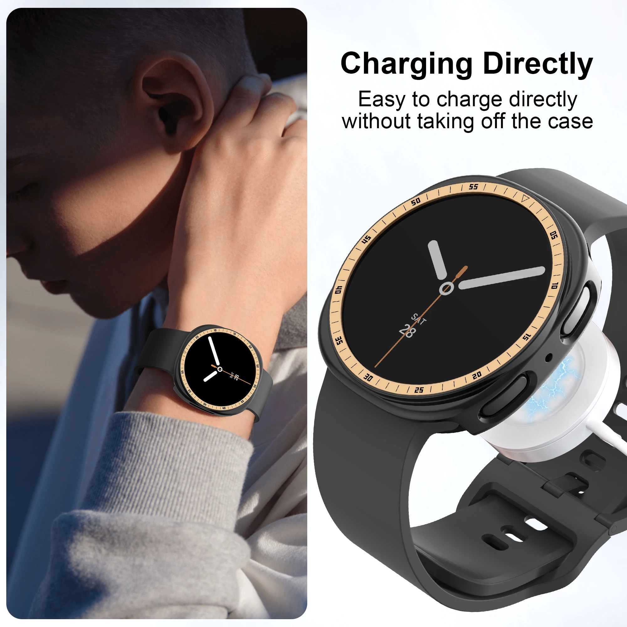 Bezel-Ring+Hülle für Samsung Galaxy Watch 8 9 44mm 40mm Schutz Hartschalen-PC-Bumper Schale Galaxy Watch 9 8 Schutzhülle – Detail 7