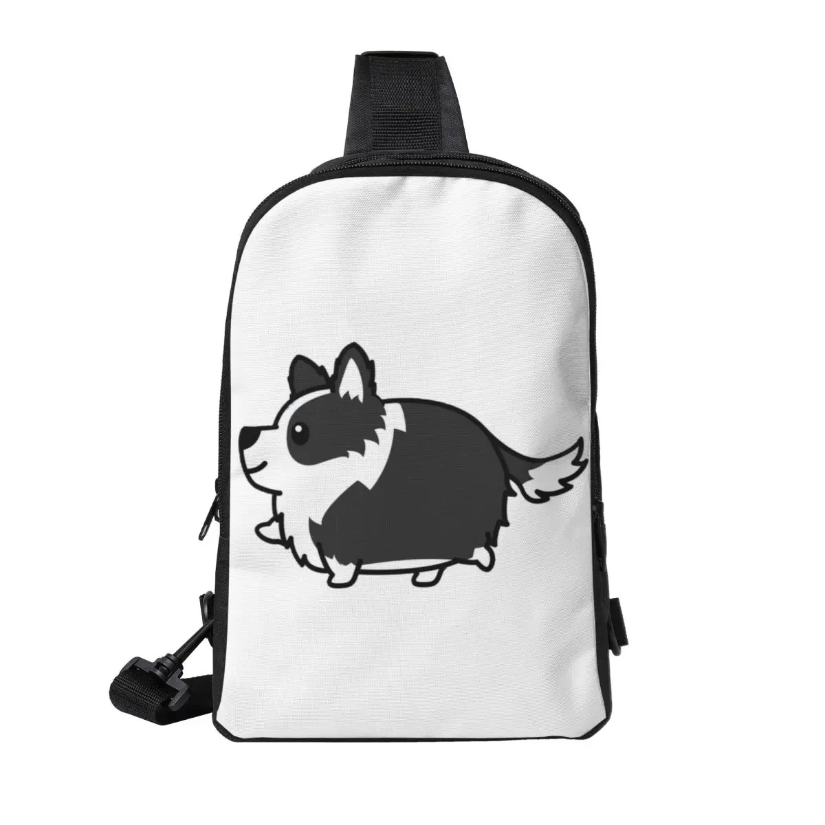 

Cute Border Collie Chest Bag Men Sling Crossbody Backpack Chest Bag Travel Hiking Daypack Shoulder Bag