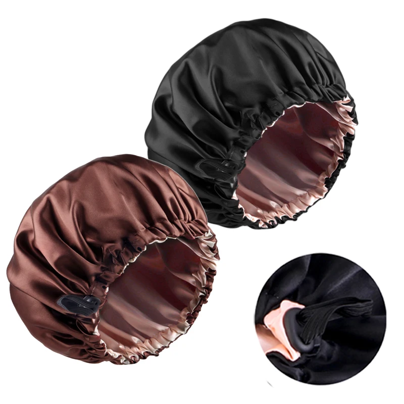 2PCS/LOT Satin Bonnet Silky Bonnet Hair Bonnet For Sleeping Satin Bonnet For Hair Bonnets For Women Bonnet For Natural Hair