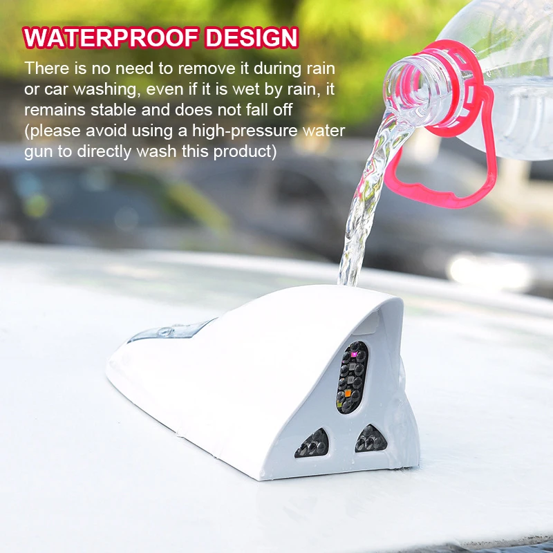 Universal Car Shark Fin Antenna Unique Strobe Light Solar Energy Remote Signal Roof Anticollision Decoration Lights Car Styling - Image 4