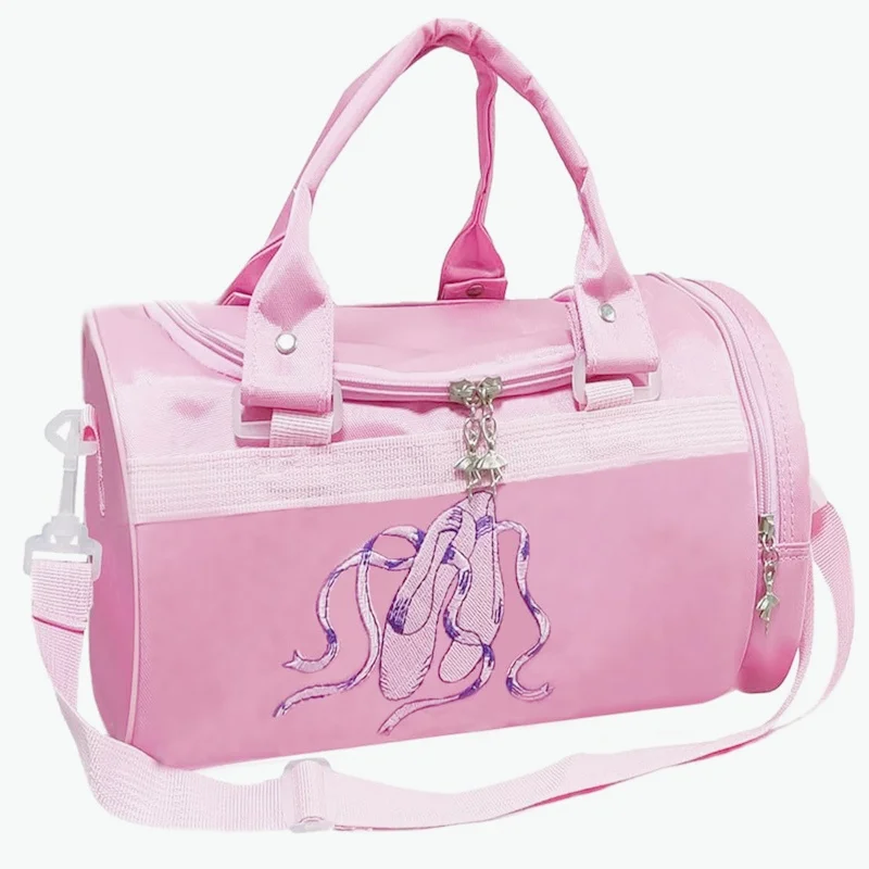 Shoulder Ballet Dance Bags Pink Girls Ballet Sports Dance Shoulder Bag Rucksack Embroidered Bags For Child Girls