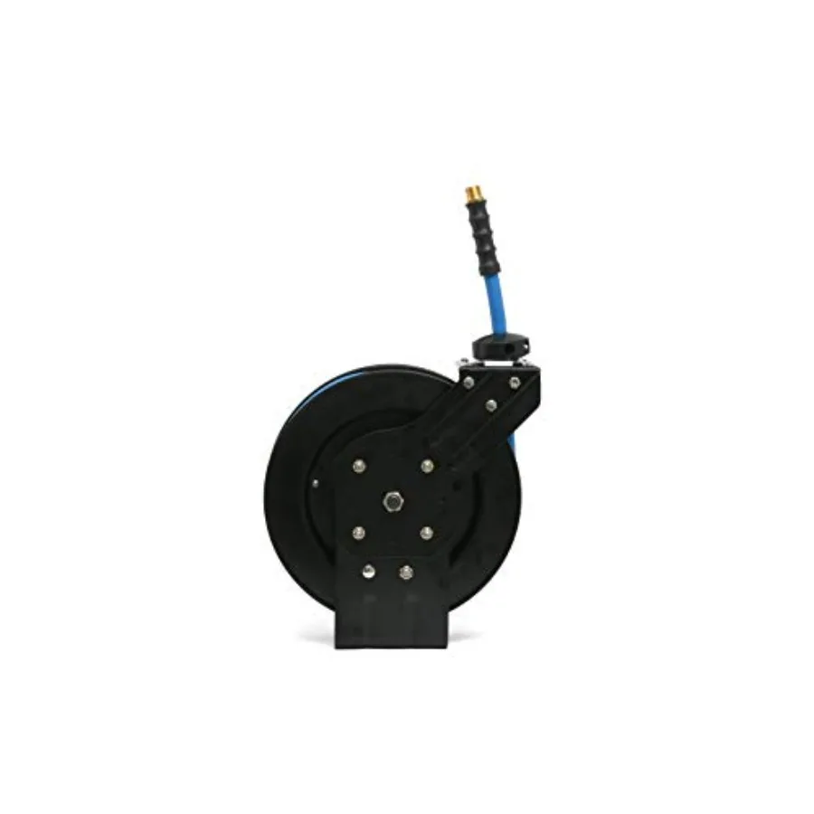 BBR1225 20ga. Enrouleur de tuyau rétractable avec tuyau d'air de 1 2X25', engrenage à cliquet à 12 points, caoutchouc NextGen, le plus léger, le plus fort, la plupart des Fle