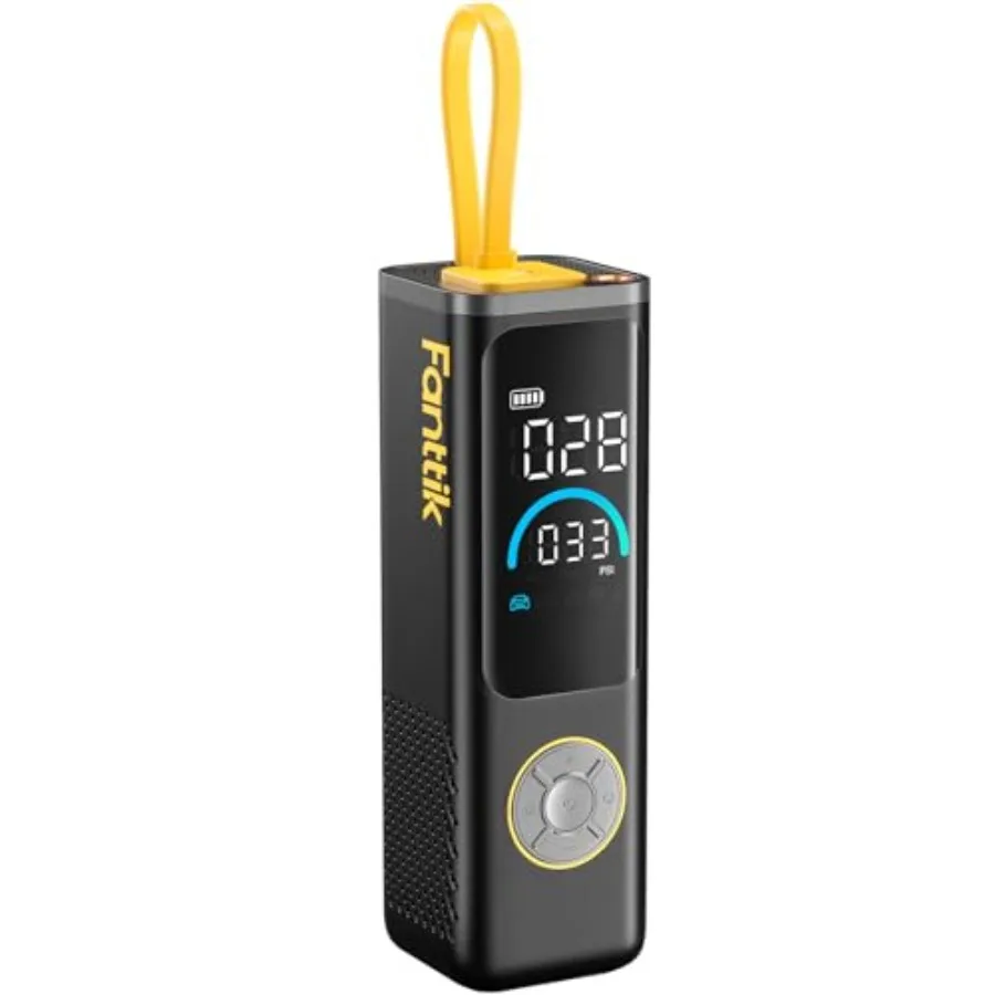Portable Air Compressor for Car Tires 35s Fast Inflation 150PSI Cordless Tire Inflator with Built-in LED Light