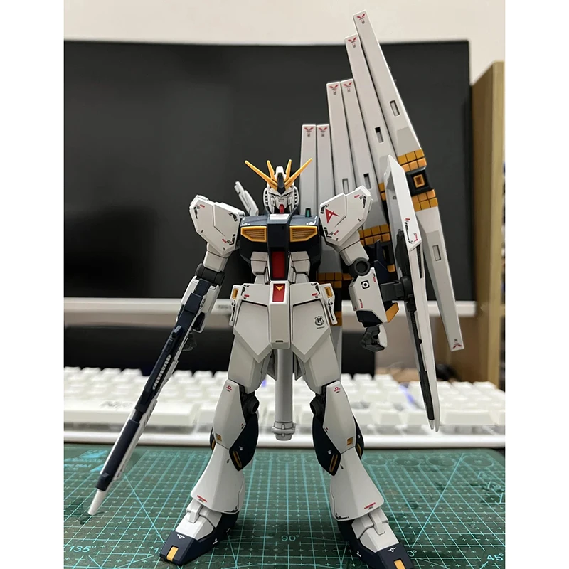 Sci-Fi Anime Robot Model Collectible Figure - Large Shield Funnel Accessories Detailed Streamlined Armor In White Black Orange