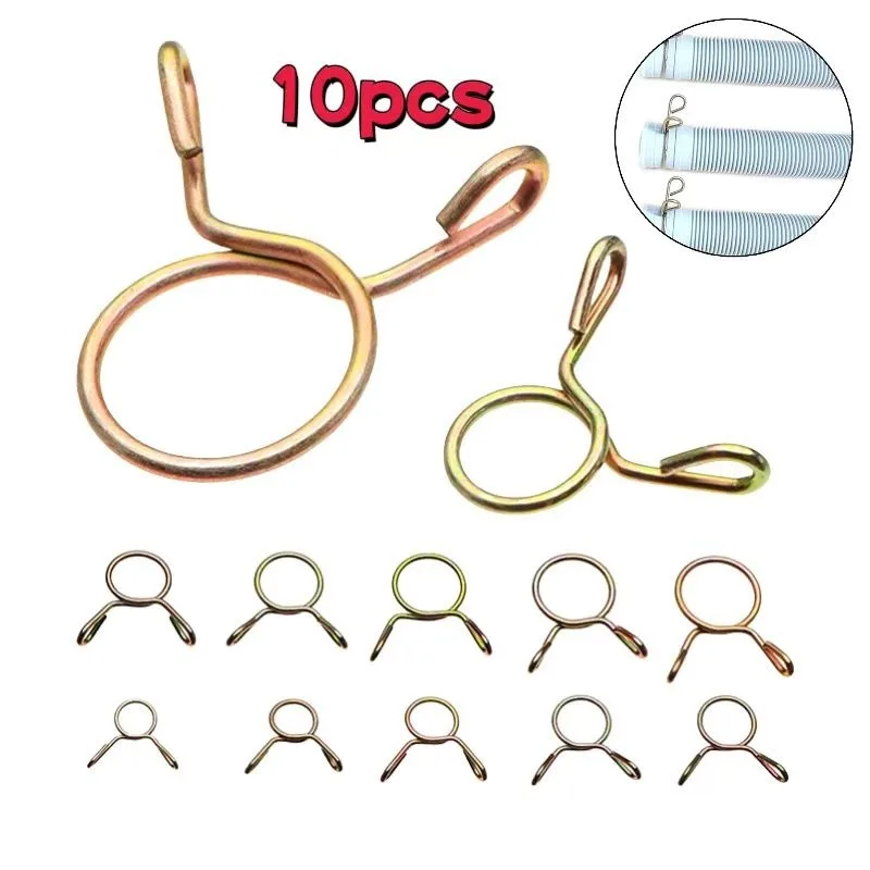 10/20/50 個ガソリンホーススプリングクランプ 5 〜 14 ミリメートル亜鉛メッキパイプクリップ燃料ラインガソリンパイプ燃料ホースクランプオートバイボート用