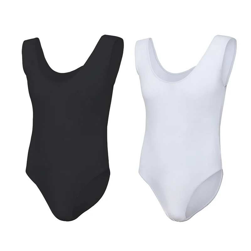 Men Ballet Leotards Deep U-Neck Sleeveless Modern Dance Practice Tights Boys Professional Gymnastic Ballet Bodysuit Dancewear