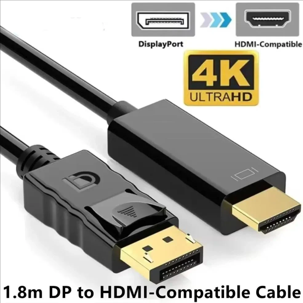 4K DP to HDTV-compatible Adapter Converter Display Port Male DP to Female HD TV Cable Adapter Video Audio For PC TV