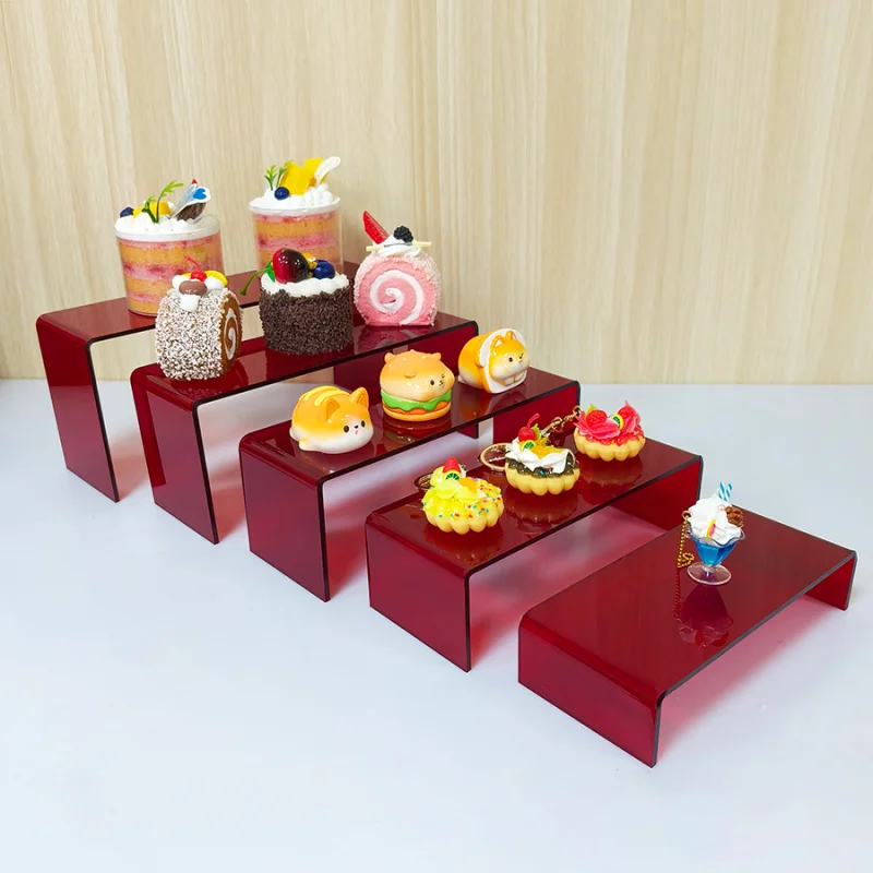 custom.5 pieces set desktop transparent acrylic U-shaped display stand tabletop jewelry, toy, decorations with 5 color